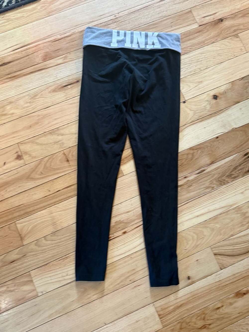 PINK Victoria's Secret Ultimate leggings Small Black Gray Lace Up Full Length